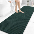 OLANLY Long Bathroom Rugs Runner 70x24, Thick Soft and Absorbent Chenille Bath Mat, Non-Slip, Machine Washable Quick Dry Bath Rugs for Tub Shower Floor, Home Decor Accessories, Blackish Green