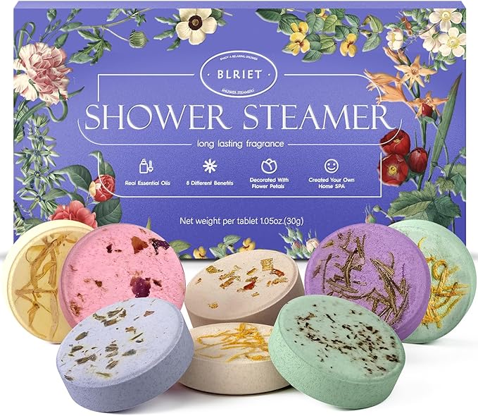 Shower Steamers Aromatherapy Mothers Day Gifts for Women 8 Pack, Shower Bombs Birthday Gift for Mom with Lavender Natural Essential Oils, Self Care Gifts for Women Lover Home Spa