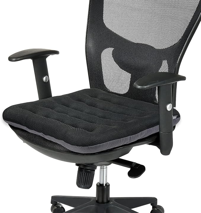 SINOSSO Excellent Support Effect Office Chair Cushion 1 Pack, Luxury Air Mesh Breathable Non-Slip Desk Computer Seat Cushion, Kitchen Dining Room Square Chair Pad (1 Count, Black)