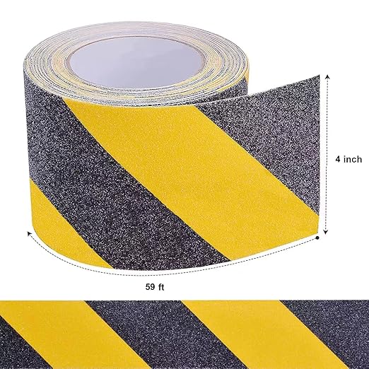 Qingluan Non Slip Tape, 4 inch x 60 feet, Non Skid Safety Tape for Steps Outdoor Waterproof, Heavy Duty Grip Tape for Concrete Floors, Yellow