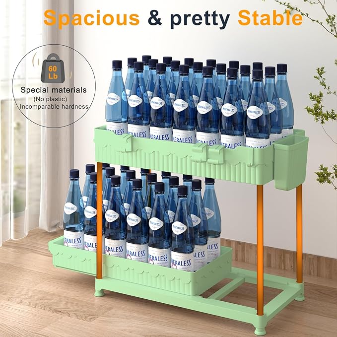Sevenblue 3 Pack Under Sink Organizers,2-Tier Multi-Use Kitchen and Bathroom Organizers and Storage with Sliding Drawers,Bathroom Cabinet Organizer (Green, 12.8 Inch)