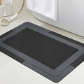 ACCUMTEK Non Slip Bath Mat, Thin Bathroom Rugs Fit Under Door, Quick Dry Bath Mats, Machine Washable Bath Rugs for Bathroom, Bathtub & Kitchen, Bathtub, Black/Bordered/32 x20