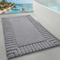 LUMI Bathroom Rugs Non Slip with Rubber Backing, Extra Soft Plush Microfiber Bath Rug Absorbent, Machine Washable Bath Mat Quick Dry for Tub, Shower, Hotel, Dark Grey, 24"x36"