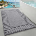 LUMI Bathroom Rugs Non Slip with Rubber Backing, Extra Soft Plush Microfiber Bath Rug Absorbent, Machine Washable Bath Mat Quick Dry for Tub, Shower, Hotel, Dark Grey, 20"x32"
