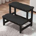 COSYLAND Step Stool for Toddlers - Two Step Stools Toddler 300 lbs Capacity with Safety Non-Slip Design, Natural Step Stool for Bathroom, Kitchen Dual Height Step Stools for Kids Black