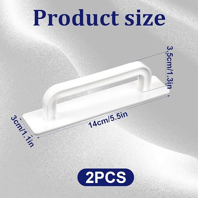 2 Pack Adhesive Cabinet Handles, 5.5" Peel and Stick Cabinet Handles, No Drilling for Kitchen Cabinets Window Sliding Closet Door Handle