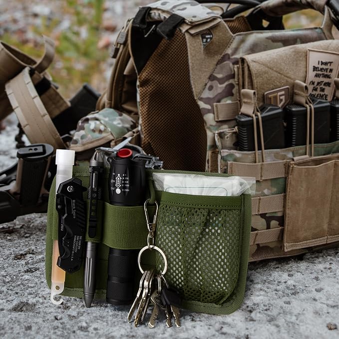 bvya Tactical Bag Insert Modular Panel Organizer Utility Admin Pouch Hook Fasteners for Gadgets