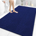 OLANLY Bathroom Rug Mat 59x35, Thick Soft and Absorbent Chenille Bath Mat, Non-Slip Rubber Backing, Machine Washable Quick Dry Bath Rugs for Tub Shower Floor, Home Decor Accessories, Navy Blue