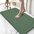 HOMTEB Bath Mat 17x27Inch, Thin Bath Mats Rugs with Rubber Backing Non-Slip, Absorbent,Quick Dry Machine Washable, Home Decor Accessories Cozy Cloth Bathroom Rugs fit Under Door/Sink/Tub-Green