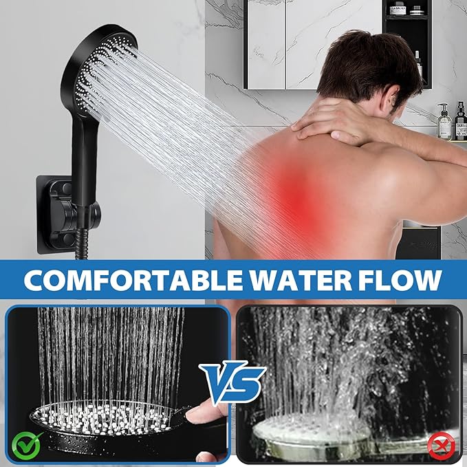 Shower Head,12”Rain Shower Head with Handheld Spray Combo and Adjustable Extension Arm/Shower System,High Pressure Rain Fall Hose,Chrome