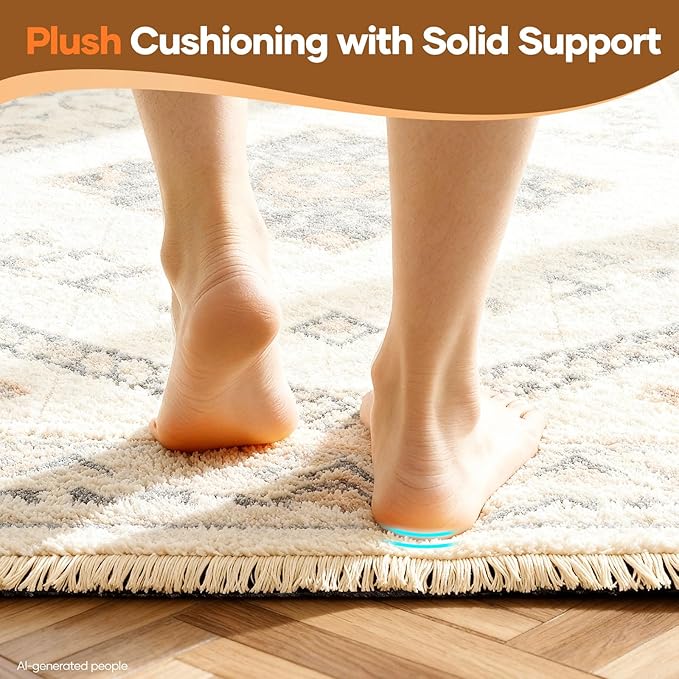 Veken Non Slip Cushioned Rug Pad Gripper 2 x 4 Ft, Felt and Silicone Backing, 1/8 inch Thick Carpet Liner for Hardwood Floors and Finishes, Under Area Rugs Anti Skid Mat, Keep Rugs Safe and in Place