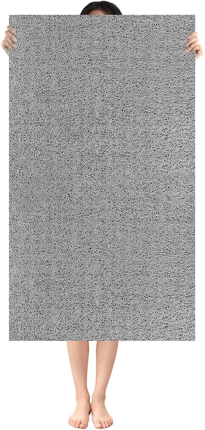 Shower Mat Non Slip: 55 x 31.5 Inch Extra Large Shower Mats for Inside Shower with Drain Hole - Soft PVC Loofah Anti Slip Shower Stall Mat for Walk-in Shower and Bathroom, Quick Drying