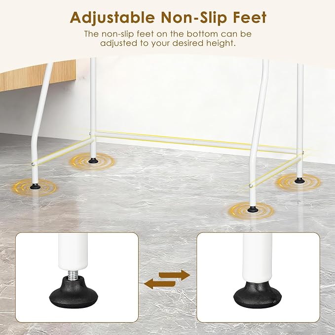 3-Tier Over The Toilet Storage Rack - Freestanding Bathroom Shelf Organizer with Toilet Paper Holder & 3 Hooks, Space-Saving Sturdy Rust-Resistant Design, 62" H White