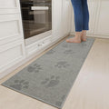 YDKGL Non-Slip Kitchen Mats for Floor, Soft Woven Linen Embroidery Kitchen Runner Rug - Super Absorbent Washable Kitchen Sink Mat with Rubber Backing for Office & Home Gray 17x59