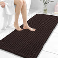 OLANLY Long Bathroom Rugs Runner 47x20, Thick Soft and Absorbent Chenille Bath Mat, Non-Slip, Machine Washable Quick Dry Bath Rugs for Tub Shower Floor, Home Decor Accessories, Brown