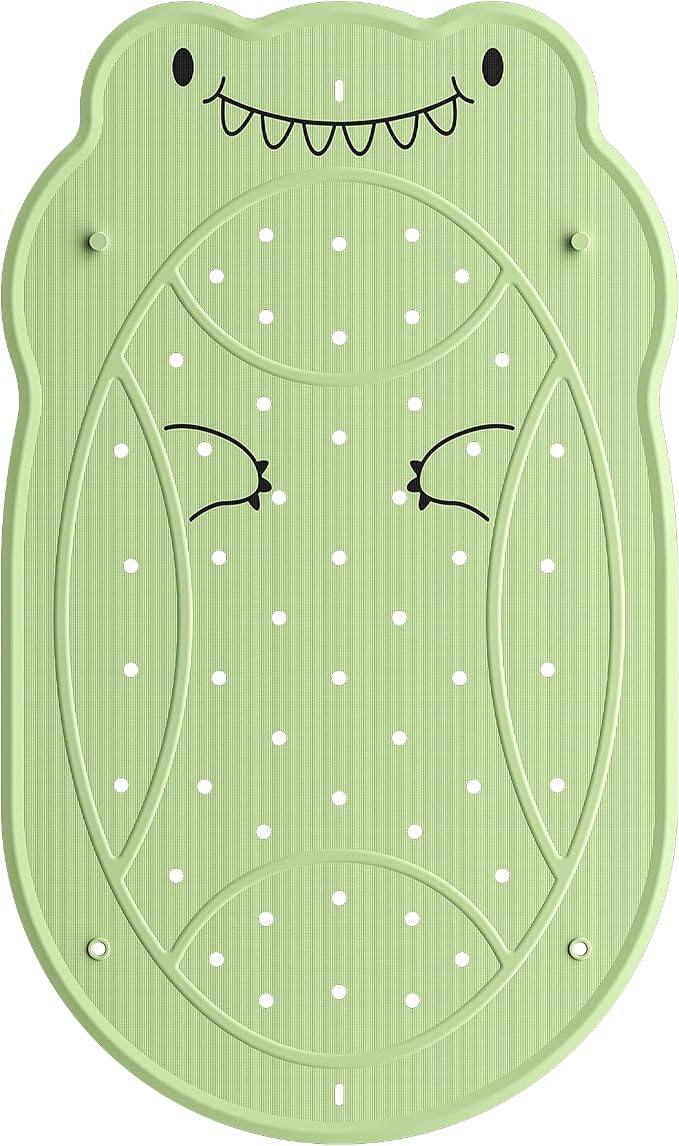 UNEEDE Dinosaur Kids Bathtub Mat - Extra Thick Rubber Shower Mat for Toddlers, 30"x18" Bath Mat with 100+ Suction Cups, Machine Washable Tub Pad for Babies & Children's Bath Time Comfort