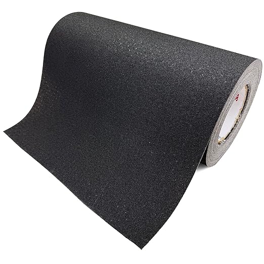 S&X Patterned Anti Slip Tape – 12 Inch x 33 Ft, Black Grip Tape with Decorative Grit Surface for Skateboards, Stairs, and Floors – Heavy Duty, Waterproof Traction Roll