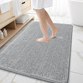 OLANLY Large Bathroom Rugs 59x35, Extra Soft Absorbent Chenille Bath Rugs, Rubber Backing Quick Dry, Machine Washable Bath Mats for Bathroom Floor, Tub and Shower, Home Decor Accessories, Light Grey