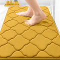 OLANLY Memory Foam Bath Mat Rug 30x20, Soft and Absorbent Bathroom Rugs, Non-Slip, Comfortable, Machine Washable Bath Carpet for Bathroom Floor, Tub, Shower and Home Decor Accessories, Yellow