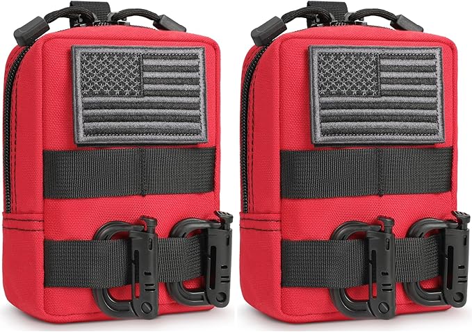 FRTKK 2 Pack Molle Pouches - Tactical Compact Water-Resistant EDC Pouch Bag Small Utility Pouch