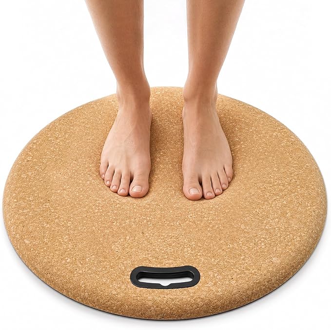 Rocalt Standing Desk Mat, Anti Fatigue Mat for Standing Work, Cushioned Cork Comfort Floor Mat for Office, Home Office, Kitchen Counter, Study Room, Soft Standing Pad with Handle