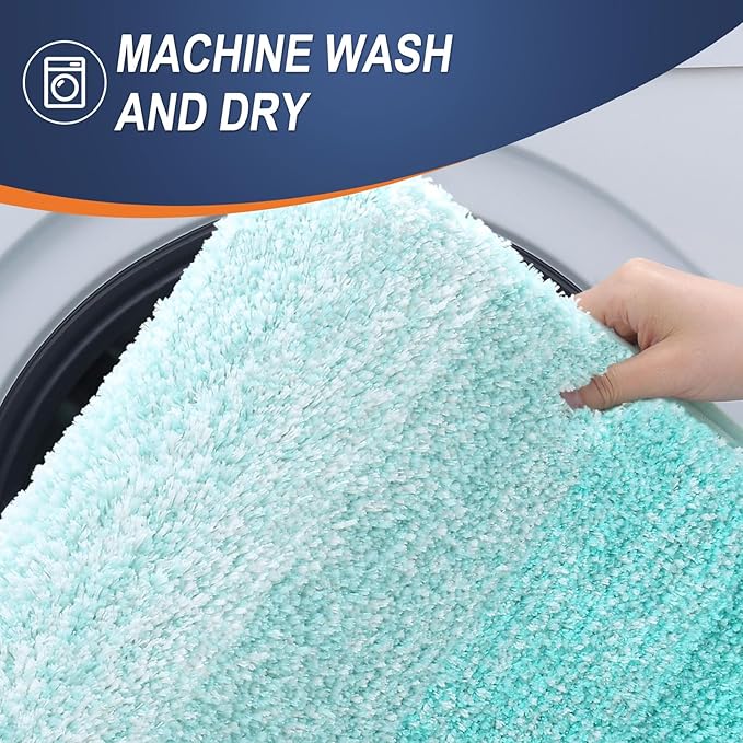 OLANLY Bathroom Runner Rugs Mat 70x24, Extra Soft Absorbent Microfiber Bath Rugs, Rubber Backing, Quick Dry, Washable Long Bath Mats for Bathroom Floor, Tub and Shower, Home Decor Accessories, Teal