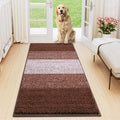 Smiry Dog Door Mat for Muddy Paws, Absorbs Moisture and Dirt, Low-Profile Entryway Mat with Non-Slip Backing, Entry Indoor Outdoor Doormat for Inside Floor (47x24 Inches, Brown, Striped)