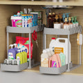 Ukeetap 2 Pack Multi-Purpose Pull-Out Storage Organizers, Under Sink Organizers and Storage for Bathroom & Kitchen, Under Cabinet Organizers and storage, 14.8 Inch, Grey