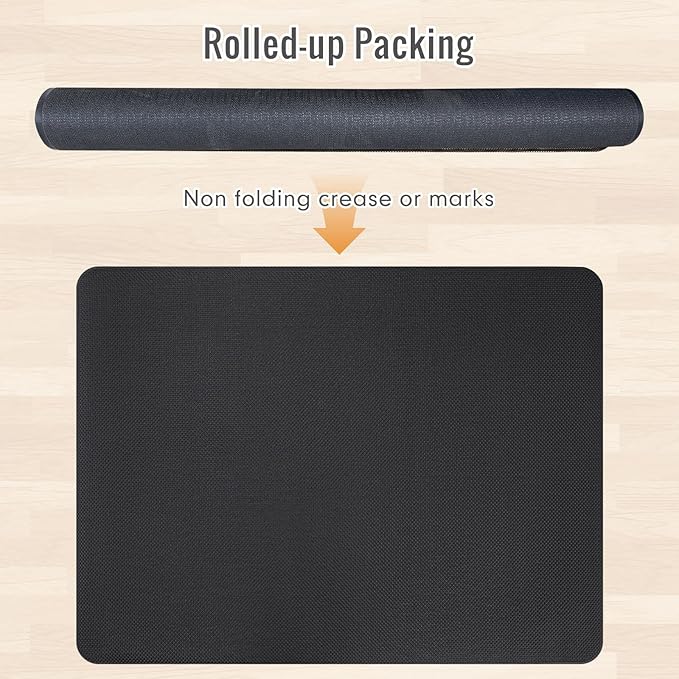 Office Chair Mat for Hard Floors,48"x55" Anti-Slip Waterproof Hardwood Floor Chair Mat,Heavy Duty Floor Protector Rolling Chairs for Home Office(Black)