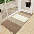 Kitinjoy Indoor Outdoor Door Mat, 47x24 Non-Slip Absorbent Dirt Trapper, Low-Profile Washable Inside Entrance Front Floor Mat, Sturdy Soft Entry Doormats for Entryway, Khaki