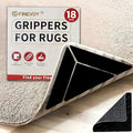 18PCS Rug Grippers, Ready Stability for Robot Vacuum, Non-Slip Double-Sided Rug Tape Keep Area Rugs, Adhesive Rug Pads for Hardwood Floors and Tiles, Keep Corners Flat (Black)