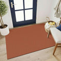 KOZYFLY Washable 3x4 Woven Entry Area Rug, Braided Throw Rugs for Entryway, Non Slip Door Mat Indoor Outdoor Entrance, Front Porch Foyer Carpet for Kitchen, mudroom, Bathroom, Burnt Orange/Tan