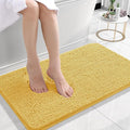 OLANLY Small Bathroom Rugs 24x16, Extra Soft Absorbent Chenille Bath Rugs, Rubber Backing Quick Dry, Machine Washable Bath Mats for Bathroom Floor, Tub and Shower, Home Decor Accessories, Yellow