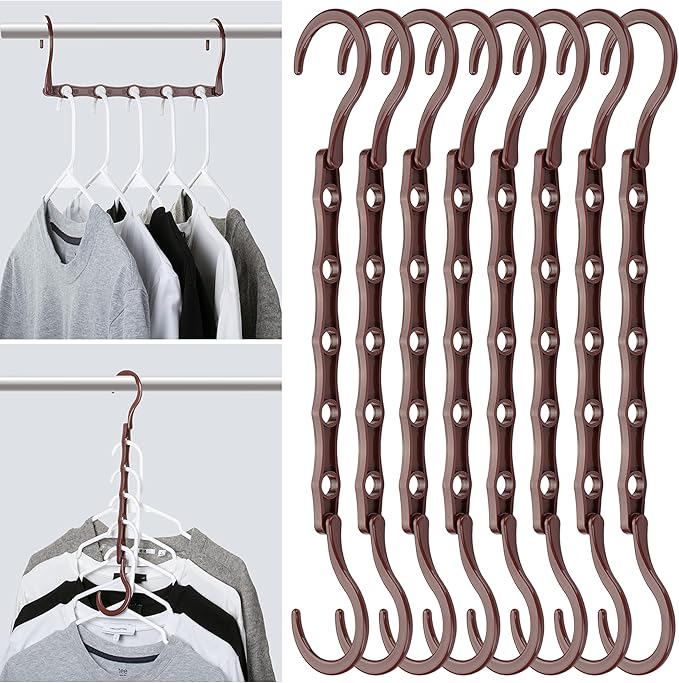 Mr. Pen- Space Saving Hangers, 8 pcs, 360° Rotating Hooks, Magic Cascading Hanger Organizer with 5 Enclosed Slots, Closet Organizers and Storage for Clothes, College Dorm Room Essentials