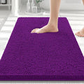 Smiry Luxury Chenille Bathroom Rugs 30x20, Extra Soft and Absorbent Shaggy Bath Mat, Machine Washable, Non-Slip Plush Carpet Runner for Tub, Shower, and Floor, Home Decor Accessories, Violet