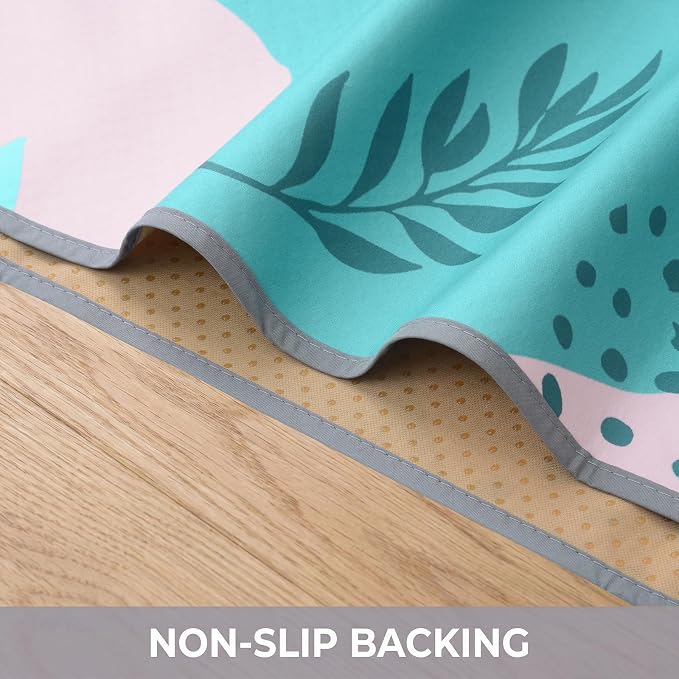Splat Mat for Under High Chair/Arts/Crafts, WOMUMON Washable Spill Mat Waterproof Anti-Slip Floor Protector Splash Mat, Messy Mat and Table Cloth