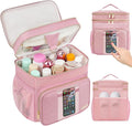 Portable Shower Caddy College Dorm Essentials, Large Toiletry Bag for Women Men, 2 Layers Quickly Dry Mesh Bathroom Tote Bag, Hanging Makeup Organizer Bag for Travel, Gym, Camping (Pink)