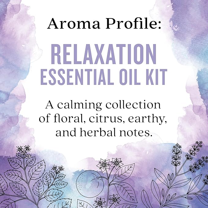 Aura Cacia Essential Oil Relaxation Kit, 4-Pack, Lavender, Patchouli, Sweet Orange, Chill Pill