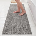 Bathroom Rugs Non Slip Washable 70x24, Extra Thick Soft Chenille Absorbent Bath Mat, High Density Barrier Non Slip Backing, Quick Dry Plush Shaggy Floor Carpet for Tub&Shower, Grey