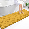 OLANLY Memory Foam Bath Mat Rug 70x24, Ultra Soft and Absorbent Bathroom Rugs, Non-Slip, Comfortable, Machine Washable Bath Carpet for Bathroom Floor, Tub, Shower and Home Decor Accessories, Yellow
