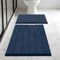 Bcoimo Bathroom Rug Set, Chenille Bath Mat Set with High Low Pile Design, Soft Absorbent Non Slip Bathroom Rugs, Machine Washable Quick Dry Mats for Shower, Tub, Sink and Vanity