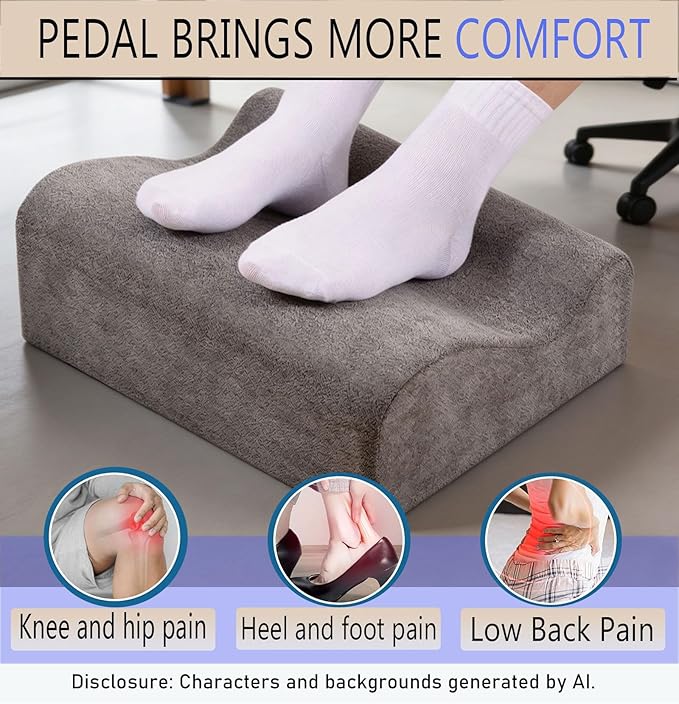 Foot Rest for Under Desk at Work,At Work Soft Ergonomic Footrest,Support Foot Pillow,Heel Chair,Leg Elevation Pillow, (Dark Gray)