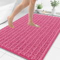 Smiry Bathroom Rugs Mat 48x32, Extra Soft Absorbent Chenille Bath Rugs, Non Slip Rubber Backing Machine Washable Quick Dry Bath Mats for Bathroom Floor, Tub, Shower, Home Decor Accessories, Hot Pink