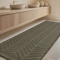 IM HOME Extra Large Waffle Bath Mat, 5'x2' Greyish Green, Boho Bathroom Rugs Absorbent Non Slip, Ultra Soft Bathroom Mat, Machine Washable Knit Bath Rugs with Herringbones for Bathroom, Kitchen