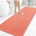 OLANLY Long Bathroom Rugs Runner 59x24, Thick Soft and Absorbent Chenille Bath Mat, Non-Slip, Machine Washable Quick Dry Bath Rugs for Tub Shower Floor, Home Decor Accessories, Coral