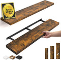 BAYKA Floating Shelves Set of 2, 47.2 inches Long Wall Mounted Rustic Wood Shelves for Bathroom, Bedroom, Living Room, Kitchen, Office, Hanging Shelf for Books/Storage/Decor, Rustic Brown