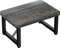 SZLHANJZ One Step Stool, Wooden Foot Stool for Adults, Small Stepping Stool for Bed and Closet, Heavy Duty Step for Kitchen, Dorm, and Indoor Use, Dark Gray