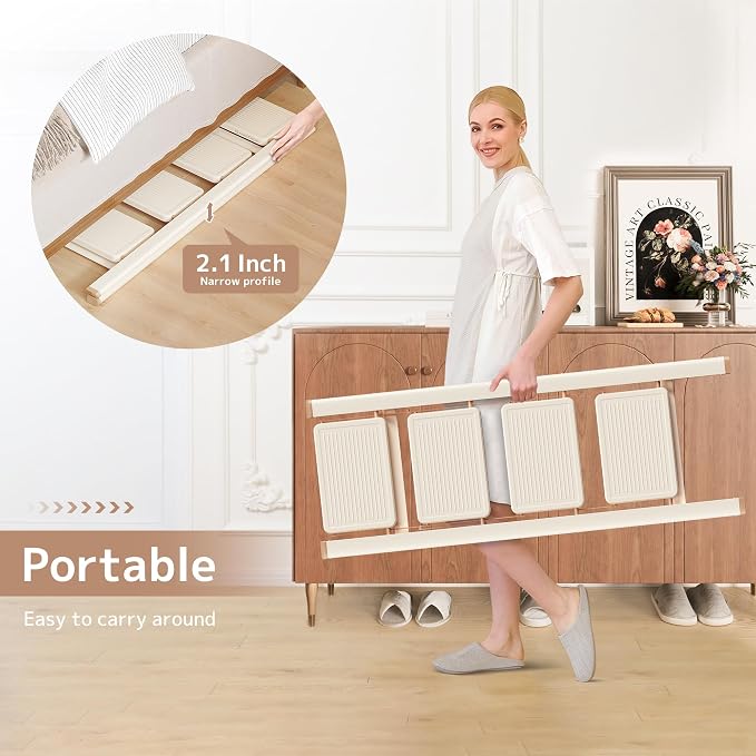 4 Step Ladder Folding Step Stool with Wide Anti-Slip Pedal, 330LBS Capacity, Lightweight Portable Stepladder for Home and Kitchen Use, Cream Chocolate
