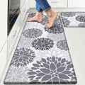 StepLively Kitchen Mats for Floor 2PCS, Anti Fatigue Mats for Kitchen Floor, Kitchen Accessories for Sink, Office, Laundry, 17.3"×30"+17.3"×47", White and Grey