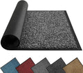 Mibao Front Door Mat Indoor Entrance, 32" x 20", Dirt Trapper Welcome Mat for Outdoor Indoor, Non-Slip Waterproof Doormat, Durable Machine Washable Low Profile Entry Rug for Back Door Outside,Grey